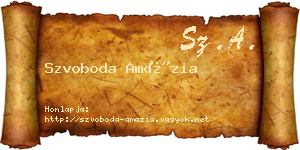 Szvoboda Amázia névjegykártya